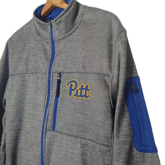 University Of Pittsburgh Pitt Panthers Colosseum Men M Jacket Gray Full Zip Up - Picture 2 of 11